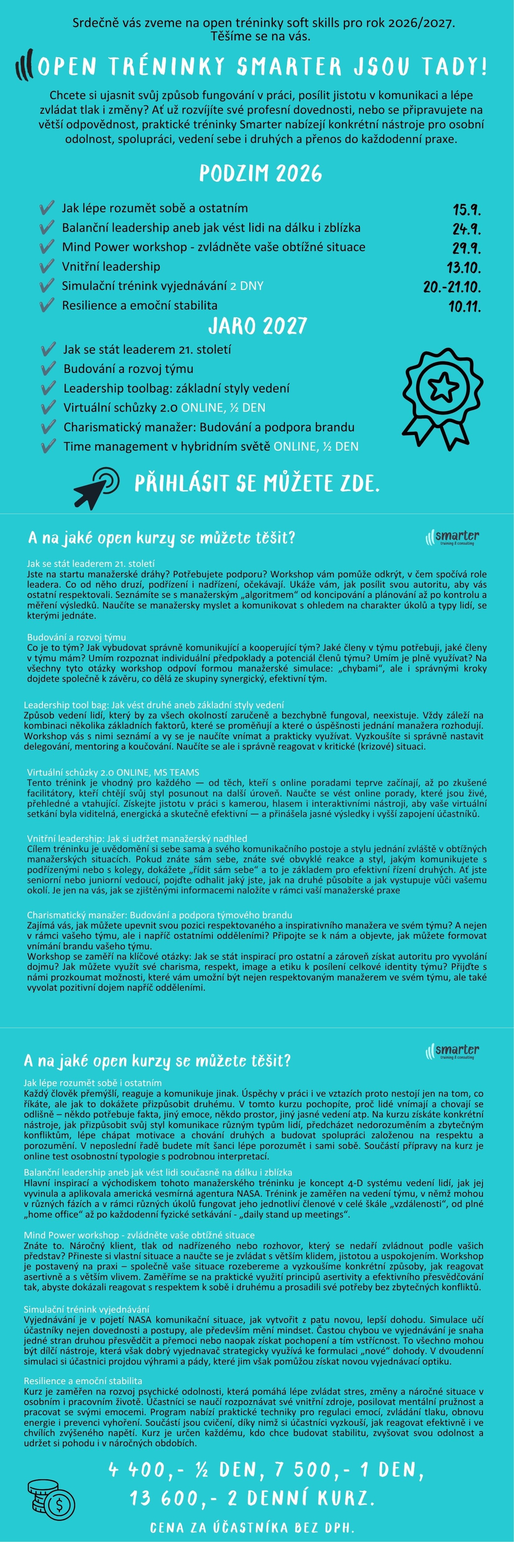 Open kurzy SMARTER 2026/2027