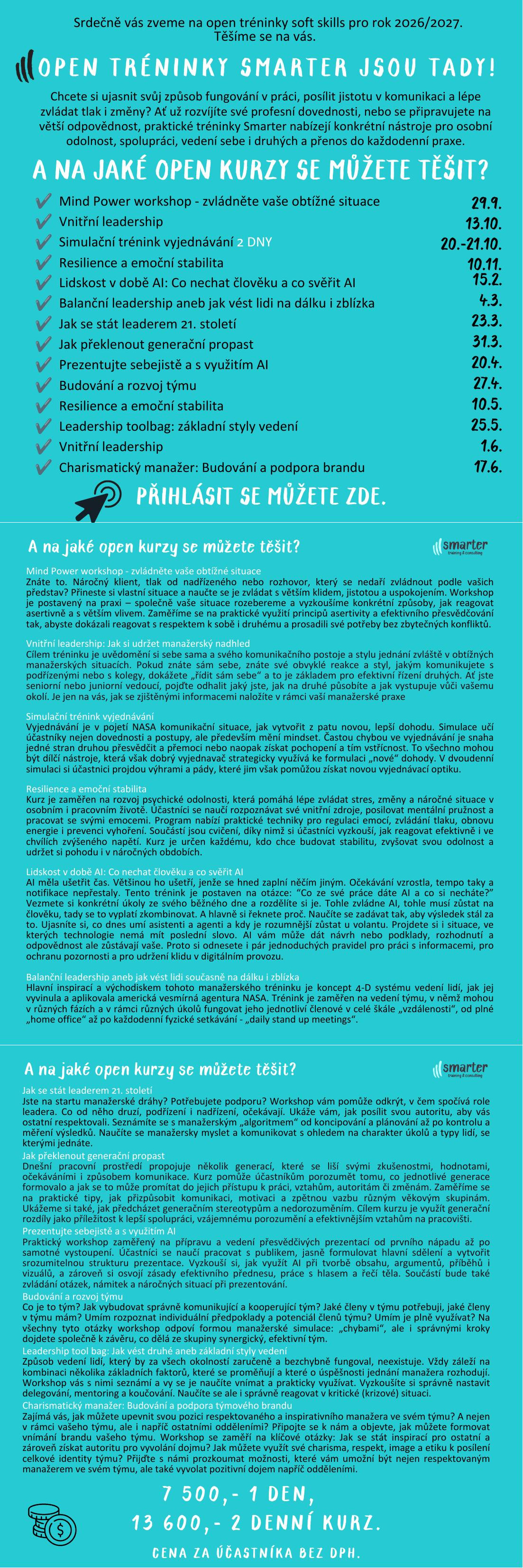 Open kurzy SMARTER 2026_2027