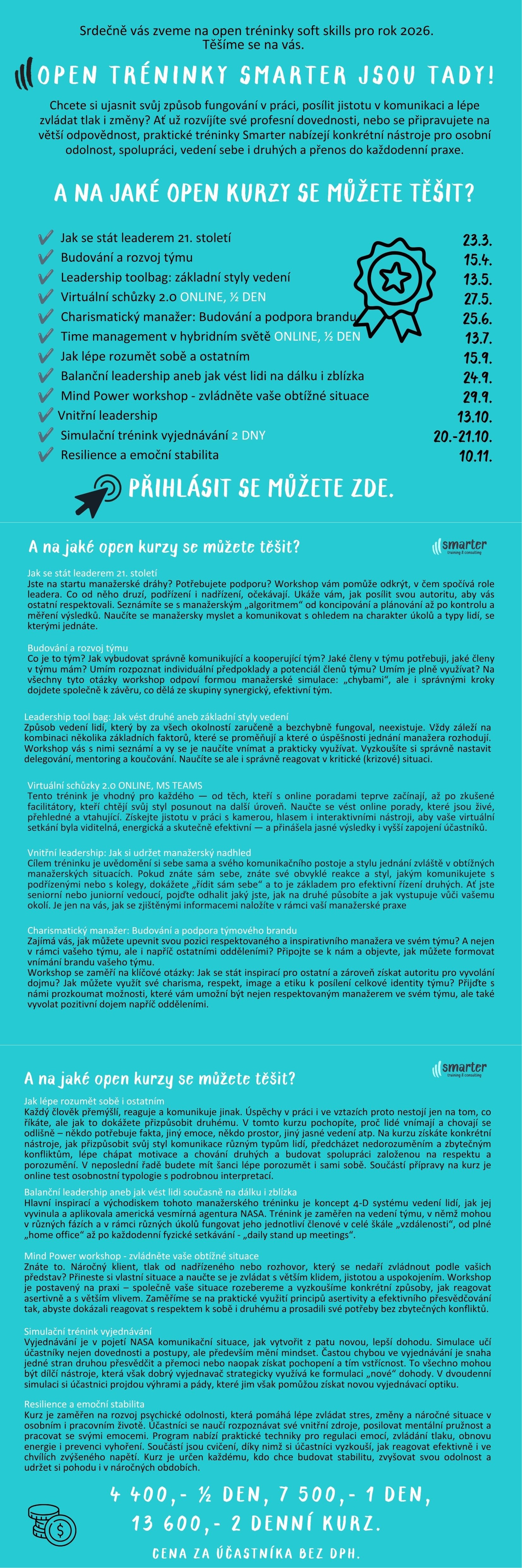 Open kurzy SMARTER 2026