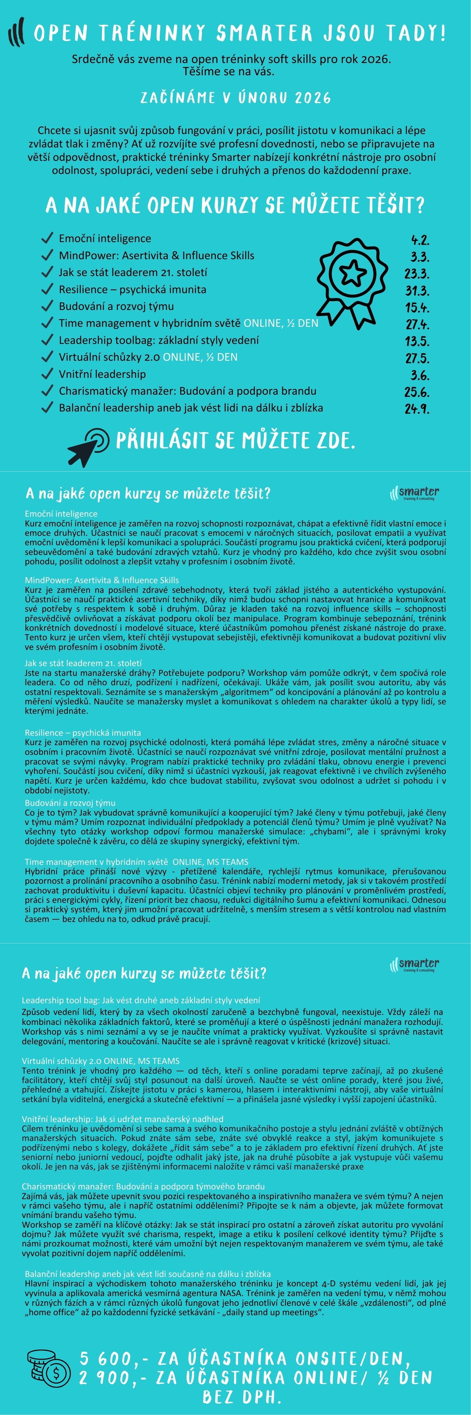 Open kurzy SMARTER 2026